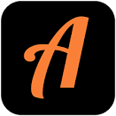 actionbound logo. Black rounded square wtih orange italic A inside